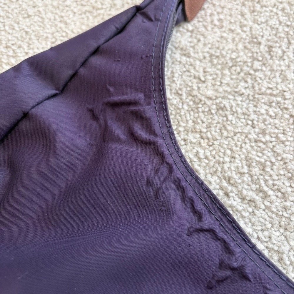 Longchamp Le Pliage Hobo Crossbody Bag Purple Nylon Casual Purse Travel - Picture 3 of 11